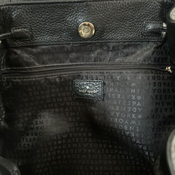Kate Spade Backpack Purse Mulberry Street Small Breezy Black Pebbled Leather - Picture 6 of 9